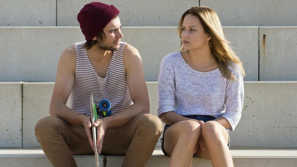 young couple having a talk