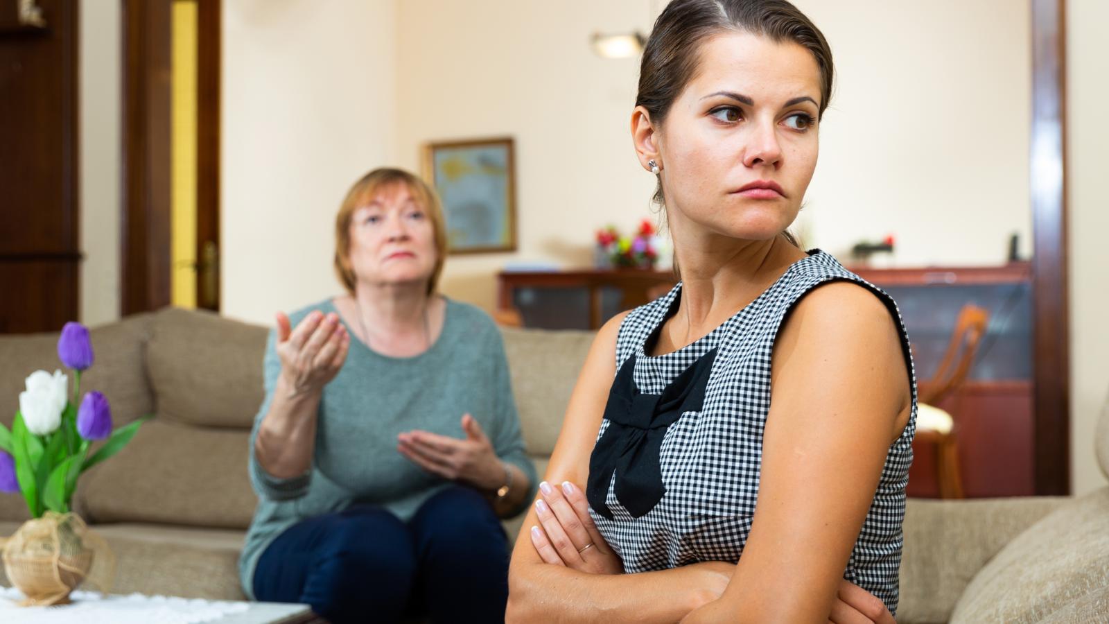 woman ignoring her mother