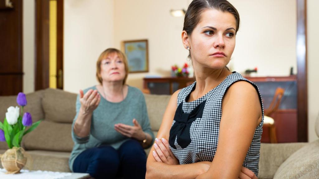 woman ignoring her mother