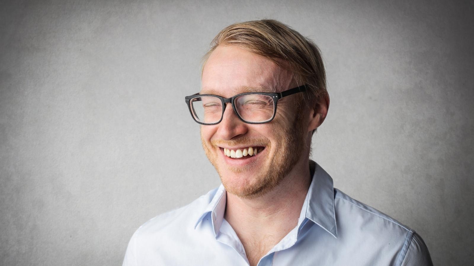 professional man laughing