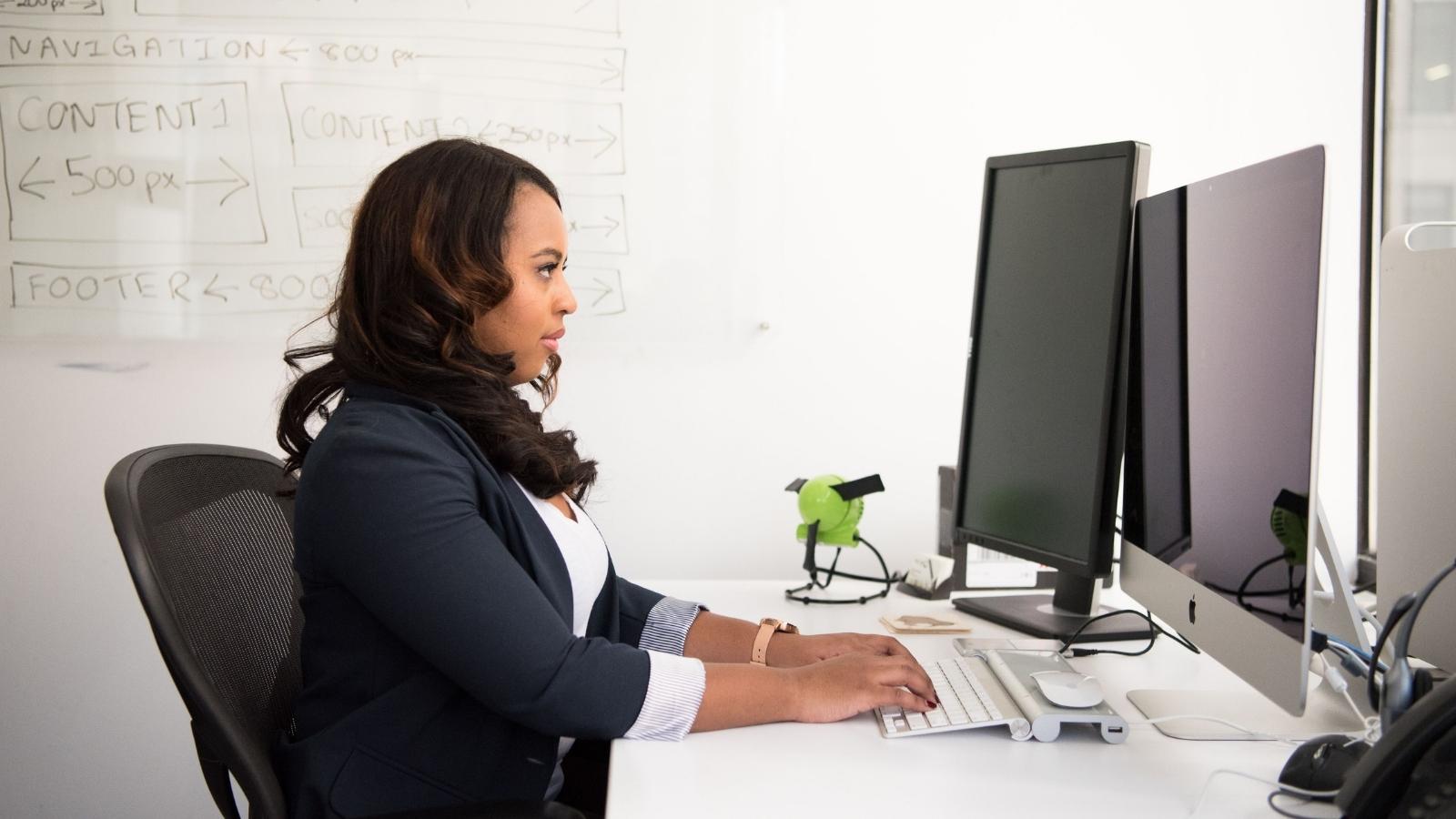professional woman working at her desk