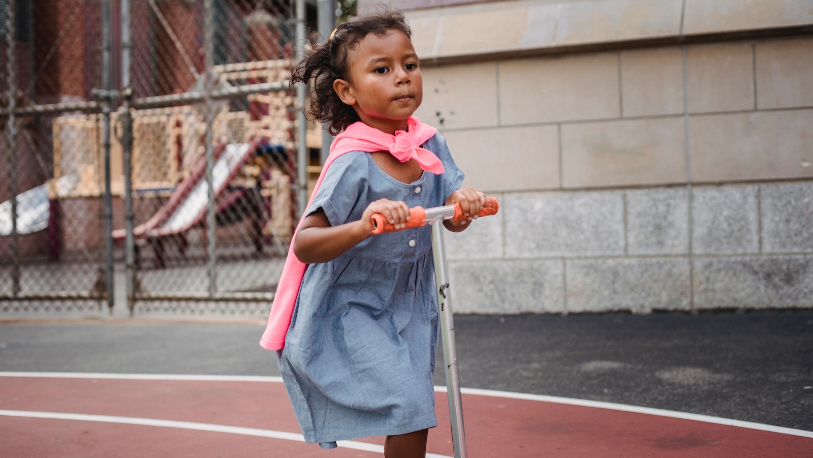 Mom Watches Her Daughter Get Bullied By Another 4 Year Old For Months, Then Gets Scolded When She Finally Steps In young girl scootering on a trac