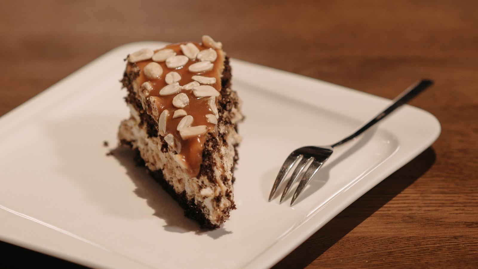 slice of cake on a plate