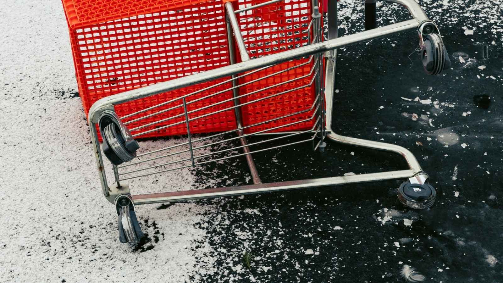 stray shopping cart on the ground