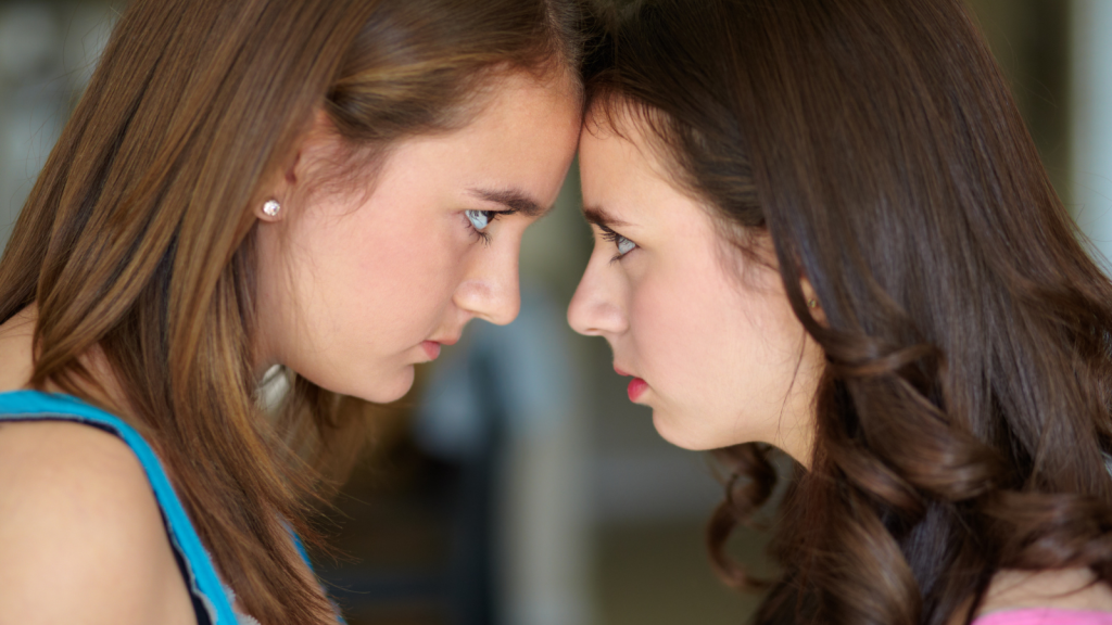 two teen sisters argument