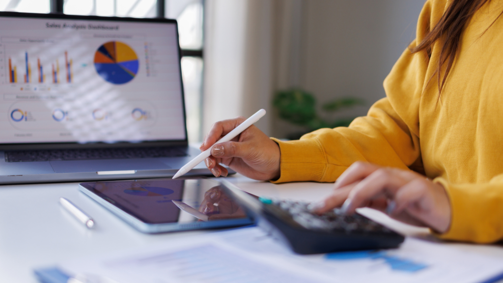 woman doing accounting