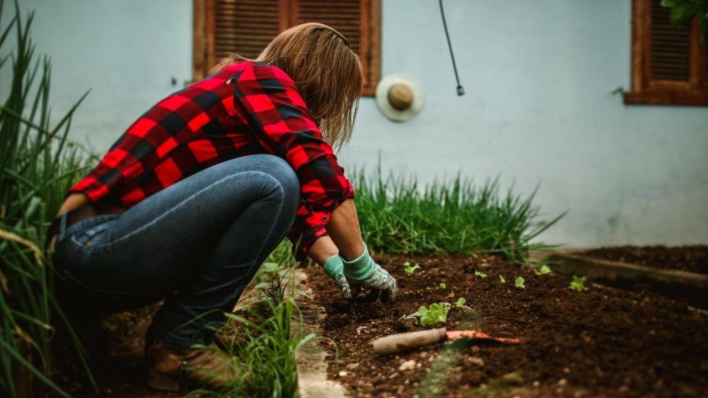 woman working in her yard