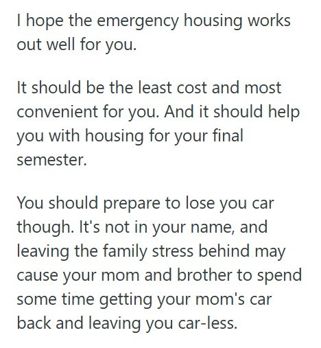 Comment 4 43 Woman Sent Her Brother Money For The Brakes On Her Car, But His Angry Reaction Has Left Her Feeling Unsafe