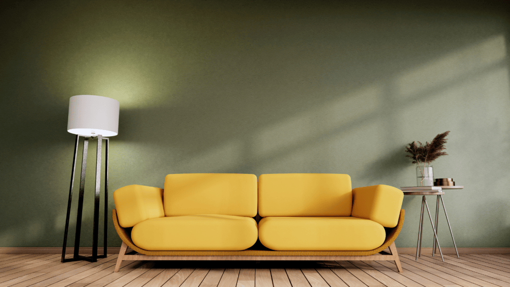 A yellow couch
