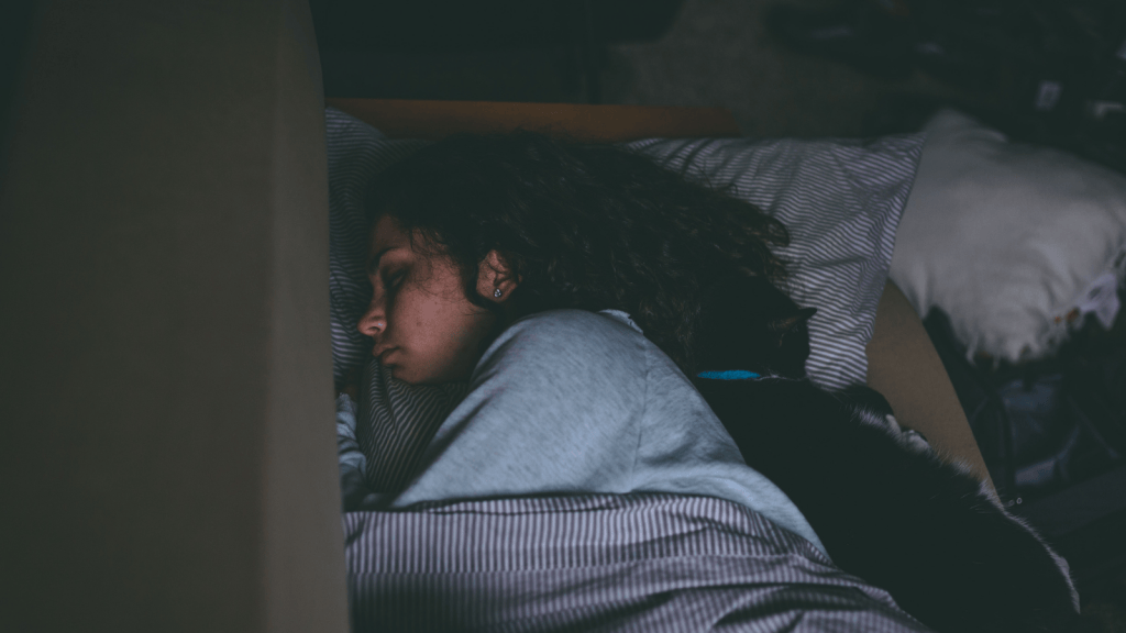 A woman trying to sleep