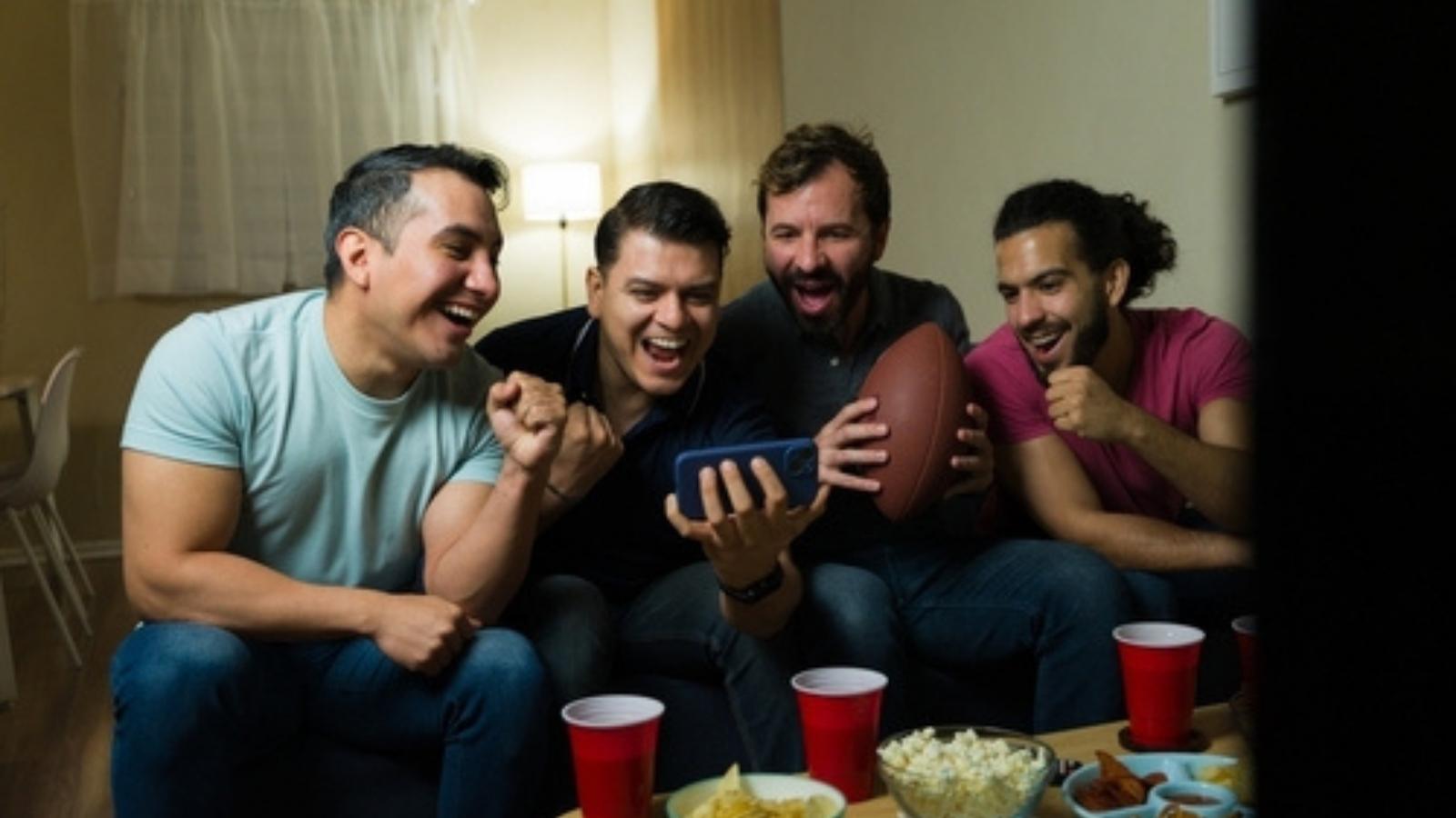 Friends playing fantasy football