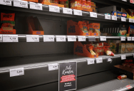 A Shopper Asked For Help Finding An Item, And The Worker Directed Her To The Large Signs Hanging Right Above Her