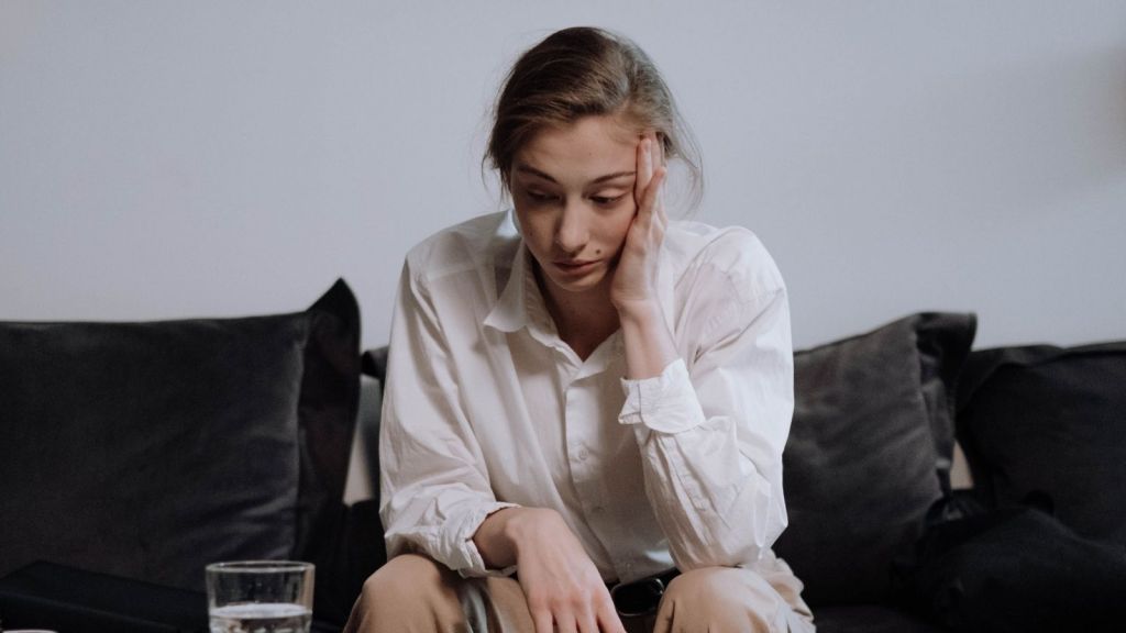 Woman stressed about her roommate