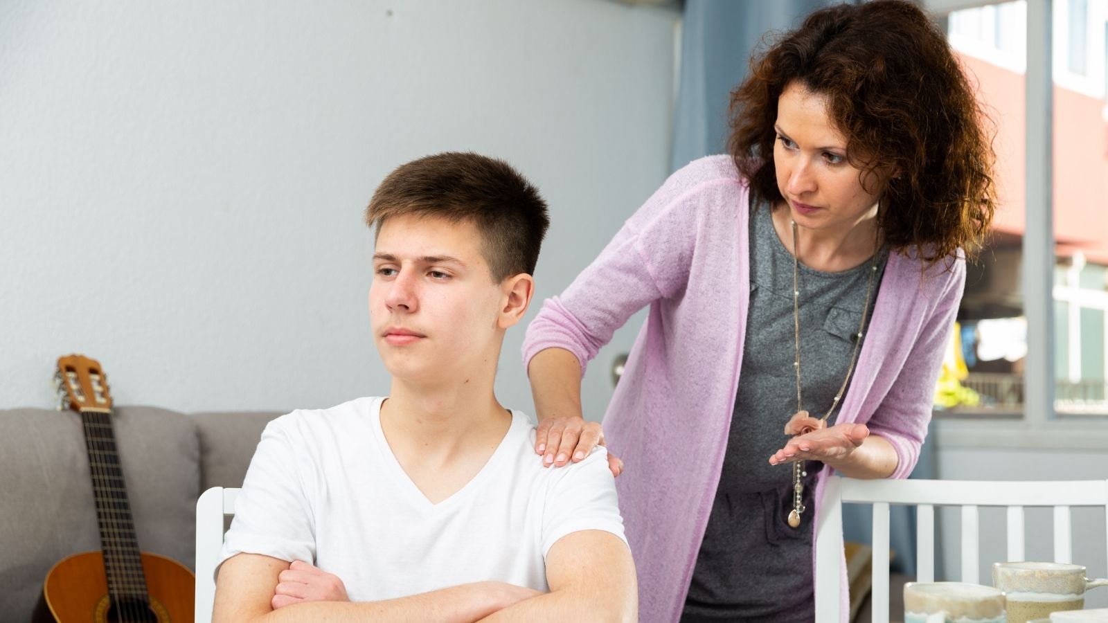 mom upset at teenage son