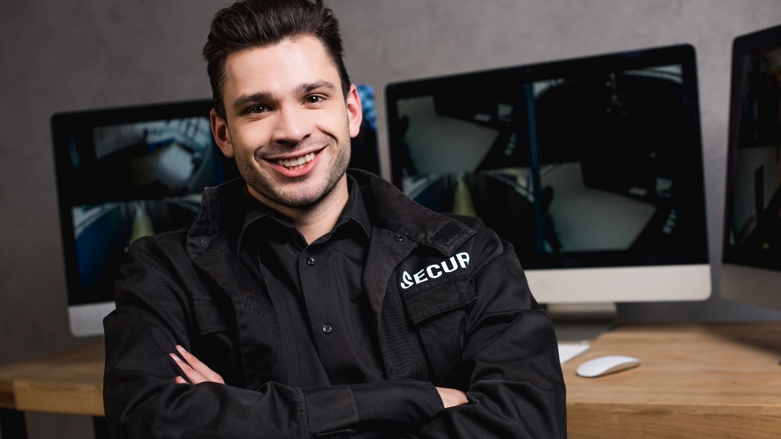 smiling security guard