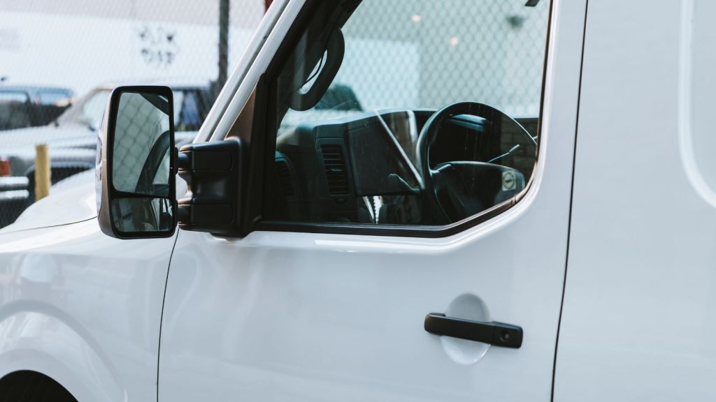 White van parked outdoors