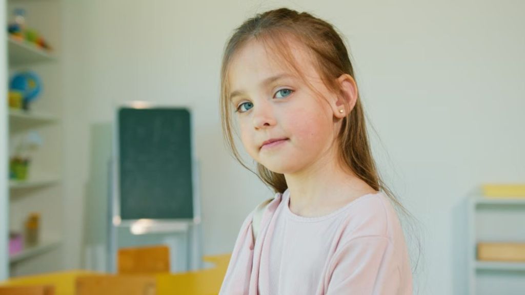 Young, pretty girl with blue eyes