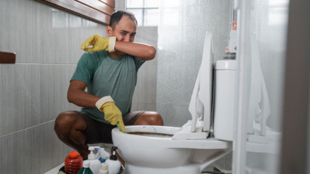 Cleaning a bathroom