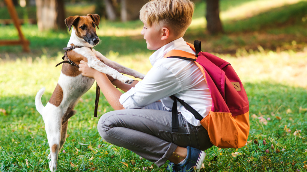 One Family Outing Turned Awkward When A Woman Confronted An Uncle And His Nephew, Saying The Dog Park Was Only For Actual Dog Owners boy playing with a dog at a park