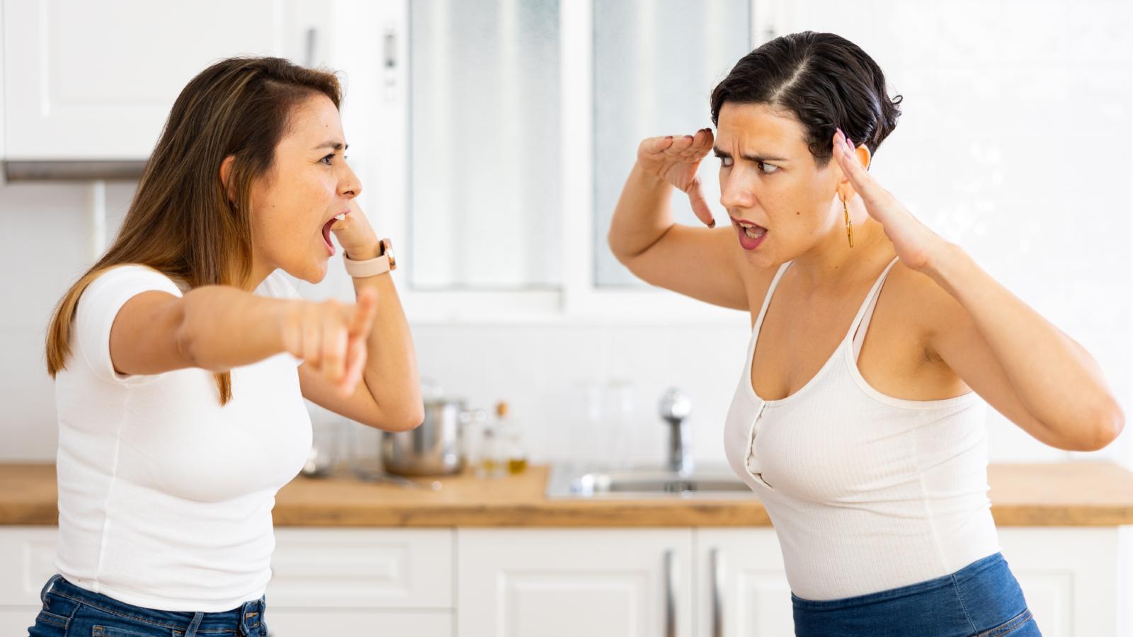 Shes Constantly Helping Her Friend And Buying Groceries For Her Kids, But Shes Starting To Feel Used Instead Of Appreciated two women having an argument