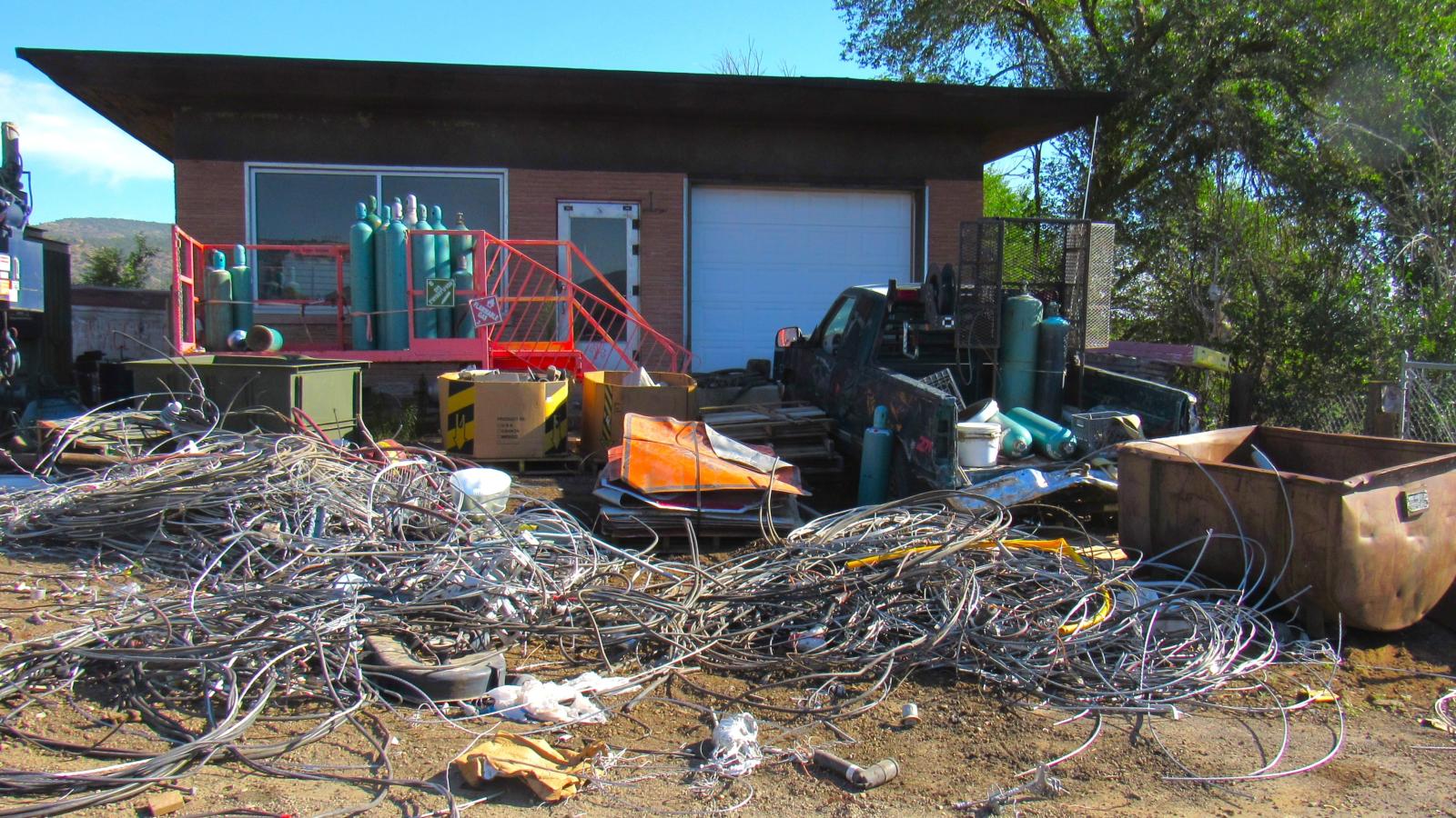 trash in a yard