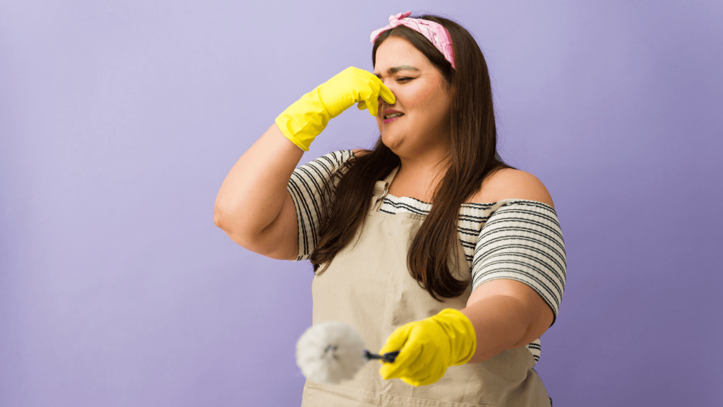 One Routine Rental Inspection Came With Extra Tension Because The Landlords Already Had Serious Concerns About The Tenant’s Living Conditions person Cleaning bathroom wearing yellow rubber gloves