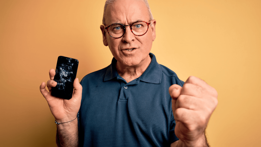 person complaining about broken phone