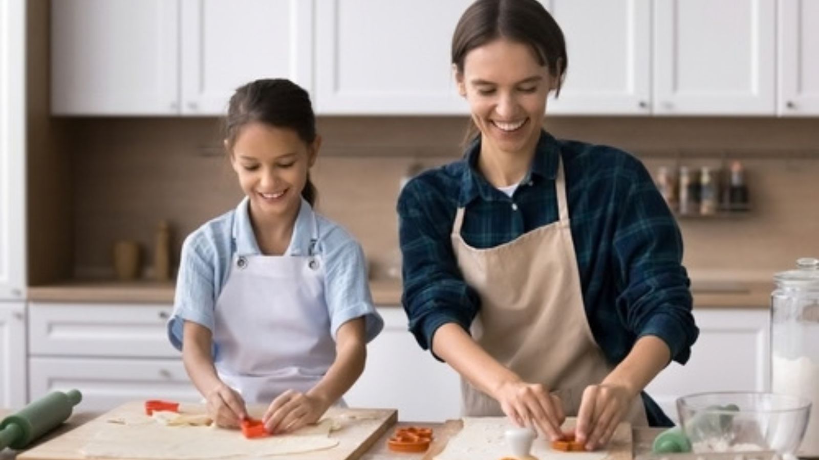 Siblings cooking together