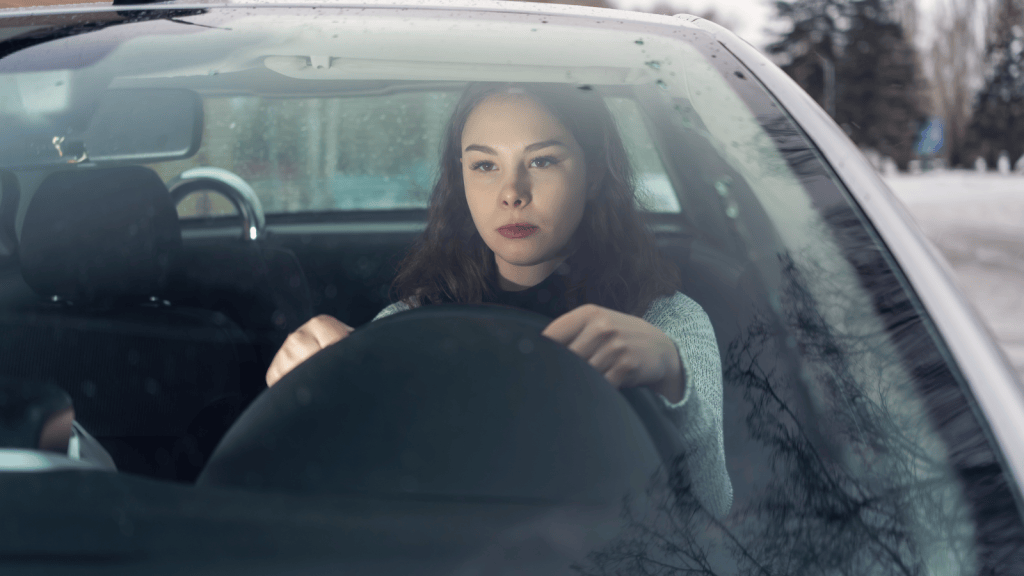 woman driving in the car